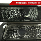 1999-2002 Chevrolet Silverado/ 2000-2006 Suburban/Tahoe Factory Style Headlights with Bumper Corner Signal Lights (Chrome Housing/Smoked Lens)