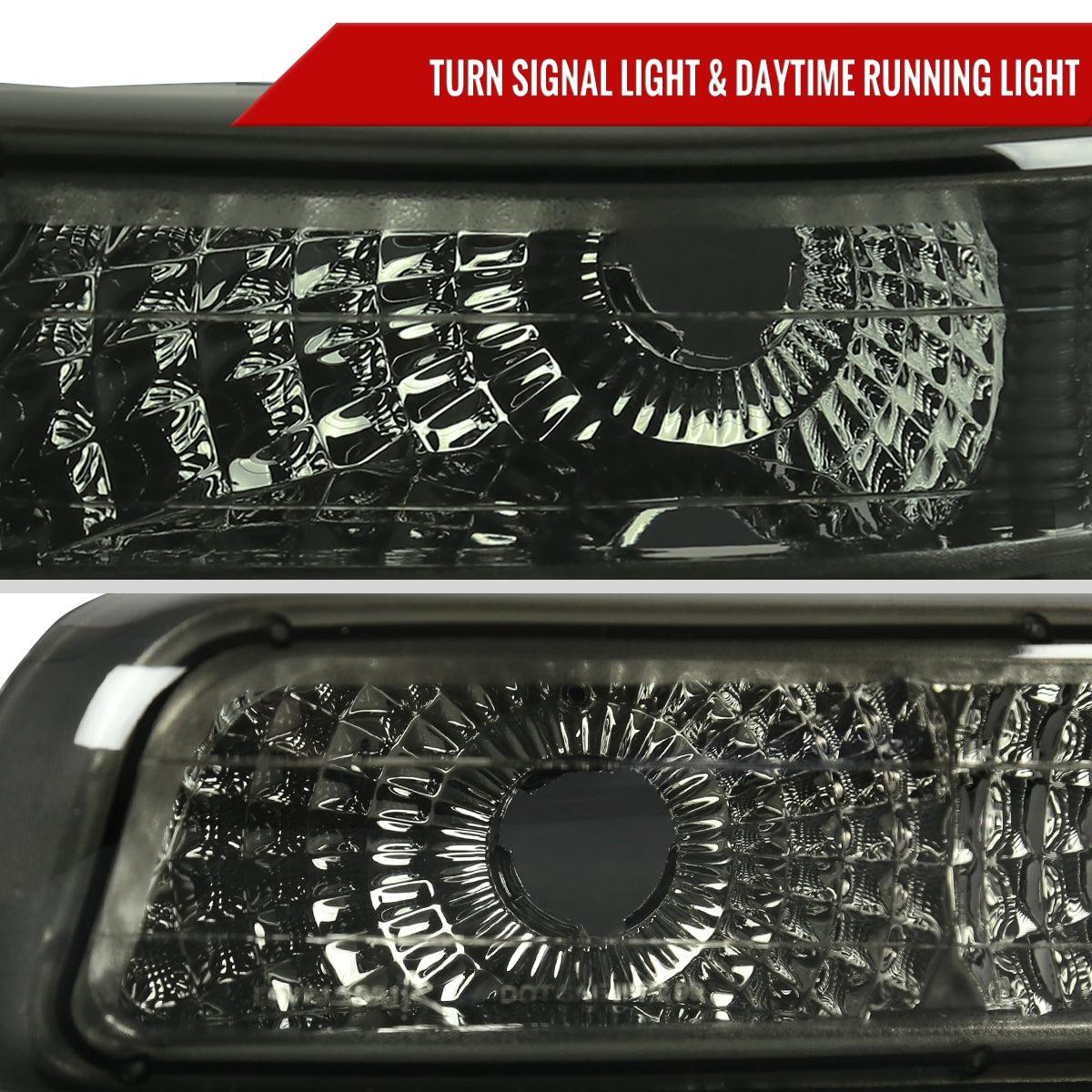 1999-2002 Chevrolet Silverado/ 2000-2006 Suburban/Tahoe Factory Style Headlights with Bumper Corner Signal Lights (Chrome Housing/Smoked Lens)