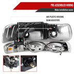 1999-2002 Chevrolet Silverado/ 2000-2006 Tahoe/Suburban Factory Style Headlights w/ Bumper Light Assembly (Matte Black Housing/Clear Lens)