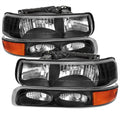 1999-2002 Chevrolet Silverado/ 2000-2006 Tahoe/Suburban Factory Style Headlights w/ Bumper Light Assembly (Chrome Housing / Smoked Lens)