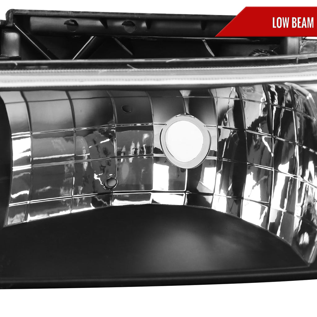 1999-2002 Chevrolet Silverado/ 2000-2006 Suburban/Tahoe Factory Style Headlights with Bumper Corner Signal Lights (Matte Black Housing/Clear Lens)