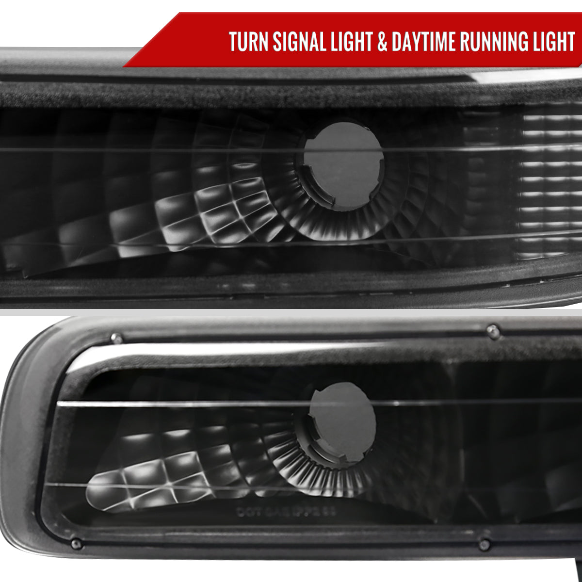 1999-2002 Chevrolet Silverado/ 2000-2006 Suburban/Tahoe Factory Style Headlights with Bumper Corner Signal Lights (Matte Black Housing/Clear Lens)
