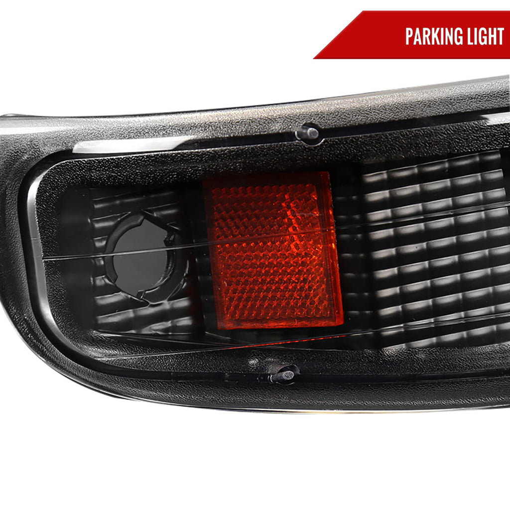 1999-2002 Chevrolet Silverado/ 2000-2006 Suburban/Tahoe Factory Style Headlights with Bumper Corner Signal Lights (Matte Black Housing/Clear Lens)