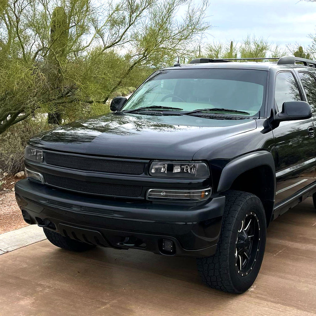 1999-2002 Chevrolet Silverado/ 2000-2006 Suburban/Tahoe Factory Style Headlights with Bumper Corner Signal Lights (Matte Black Housing/Clear Lens)