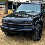 1999-2002 Chevrolet Silverado/ 2000-2006 Suburban/Tahoe Factory Style Headlights with Bumper Corner Signal Lights (Matte Black Housing/Clear Lens)