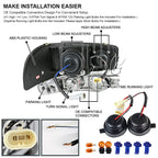 2001-2006 GMC Yukon + XL Denali/ 2002-2006 GMC Sierra Denali Dual Halo Projector Headlights w/ Bumper Lights (Chrome Housing/Clear Lens)