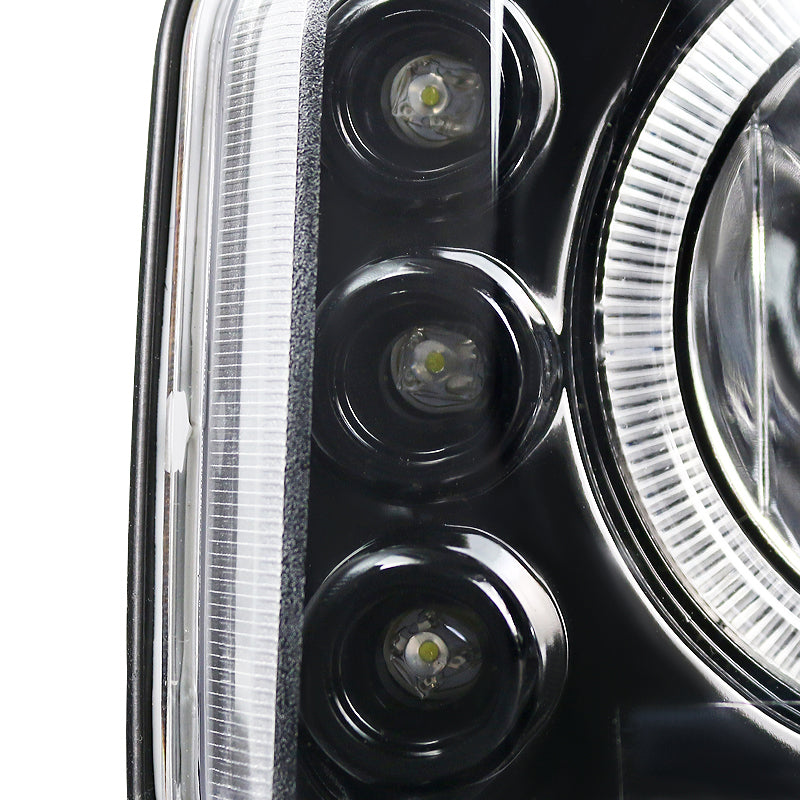 2001-2006 GMC Yukon + XL Denali/ 2002-2006 GMC Sierra Denali Dual Halo Projector Headlights w/ Bumper Lights (Jet Black Housing/Clear Lens)