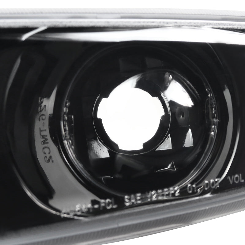 2001-2006 GMC Yukon + XL Denali/ 2002-2006 GMC Sierra Denali Dual Halo Projector Headlights w/ Bumper Lights (Jet Black Housing/Clear Lens)