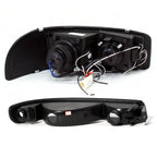 1999-2006 GMC Sierra/Yukon XL/SLT Dual Halo Projector Headlights & Bumper Lights (Matte Black Housing/Clear Lens)