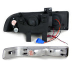 1998-2004 Chevrolet S10 Blazer Dual Halo Projector Headlights w/ Bumper Lights (Chrome Housing/Clear Lens)