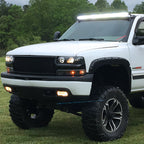 1999-2002 Chevrolet Silverado/ 2000-2006 Tahoe Suburban Dual Halo Projector Headlights w/ Bumper Lights (Matte Black Housing/Clear Lens)