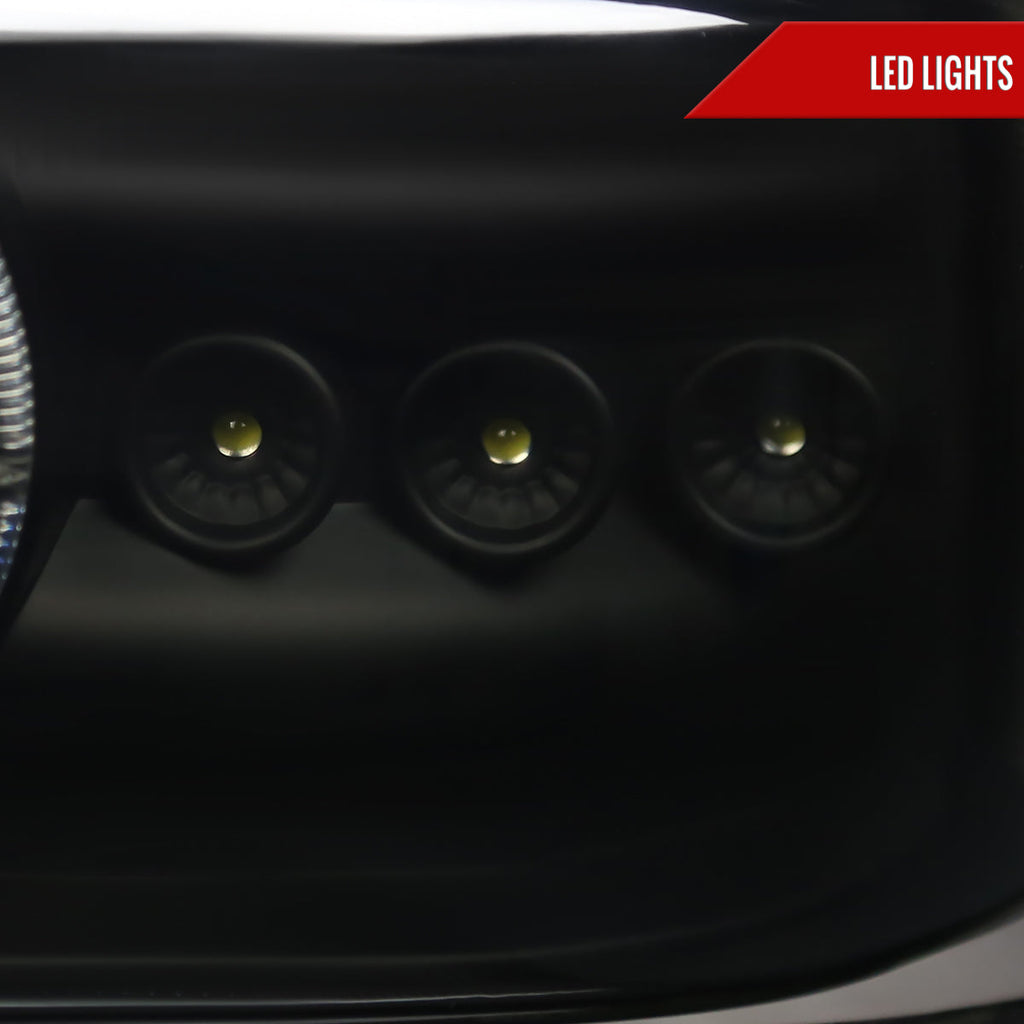 1999-2002 Chevrolet Silverado/ 2000-2006 Tahoe Suburban Dual Halo Projector Headlights w/ Bumper Lights (Black Housing/Smoked Lens)