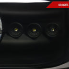1999-2002 Chevrolet Silverado/ 2000-2006 Tahoe Suburban Dual Halo Projector Headlights w/ Bumper Lights (Black Housing/Smoked Lens)