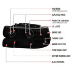 1999-2002 Chevrolet Silverado/ 2000-2006 Tahoe Suburban Dual Halo Projector Headlights w/ Bumper Lights (Black Housing/Smoked Lens)
