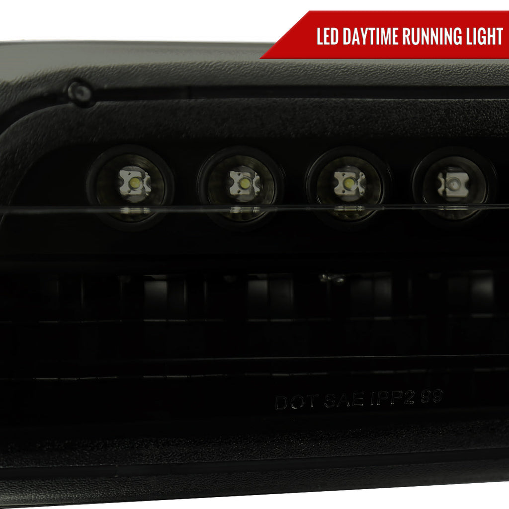 1999-2002 Chevrolet Silverado/ 2000-2006 Chevrolet Tahoe/Suburban Dual Halo Projector Headlights with LED Sequential Turn Signal Bumper Lights (Black Housing/Smoked Lens)