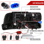 1999-2002 Chevrolet Silverado/ 2000-2006 Chevrolet Tahoe/Suburban Dual Halo Projector Headlights with LED Sequential Turn Signal Bumper Lights (Black Housing/Smoked Lens)