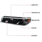 2004-2012 Chevrolet Colorado GMC Canyon Corner Lights (Jet Black Housing/Clear Lens)