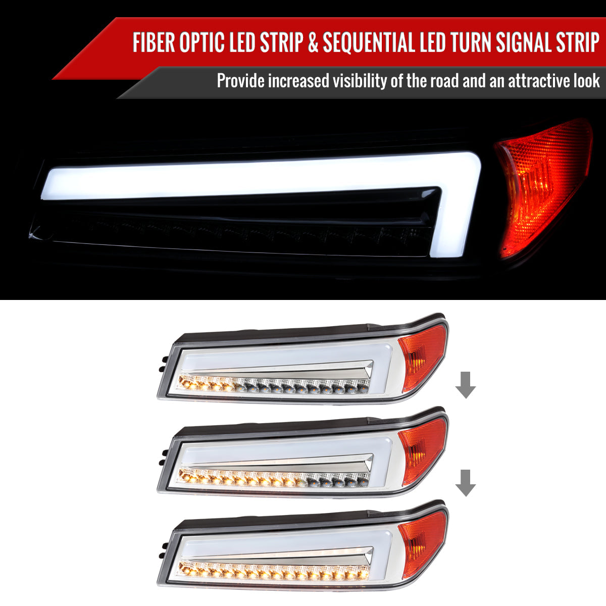 2004-2012 Chevrolet Colorado/GMC Canyon Full LED Bumper Corner Signal Lights (Chrome Housing/Clear Lens)
