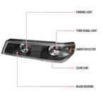 2004-2012 Chevrolet Colorado GMC Canyon Corner Lights (Matte Black Housing/Clear Lens)