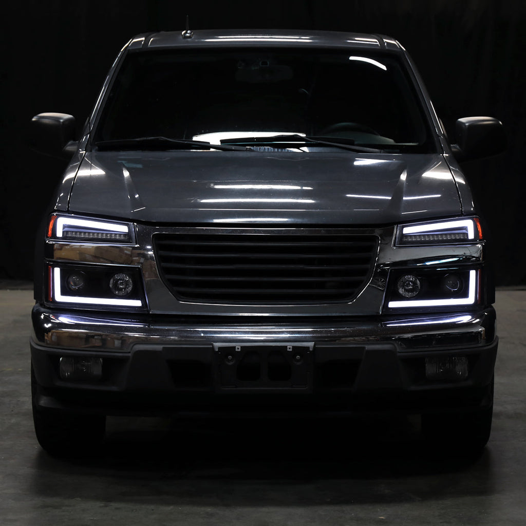 2004-2012 Chevrolet Colorado/GMC Canyon Full LED Bumper Corner Signal Lights (Matte Black Housing/Clear Lens)