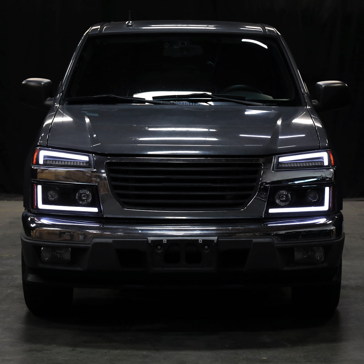 2004-2012 Chevrolet Colorado/GMC Canyon Full LED Bumper Corner Signal Lights (Matte Black Housing/Clear Lens)