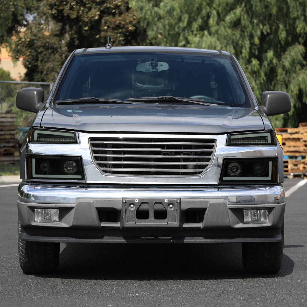 2004-2012 Chevrolet Colorado/GMC Canyon Full LED Bumper Corner Signal Lights (Matte Black Housing/Smoked Lens)