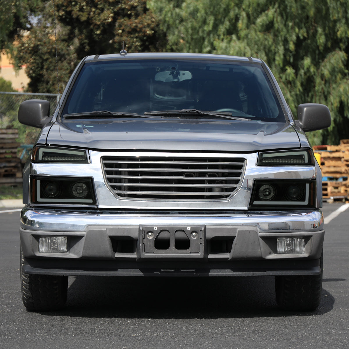 2004-2012 Chevrolet Colorado/GMC Canyon Full LED Bumper Corner Signal Lights (Matte Black Housing/Smoked Lens)