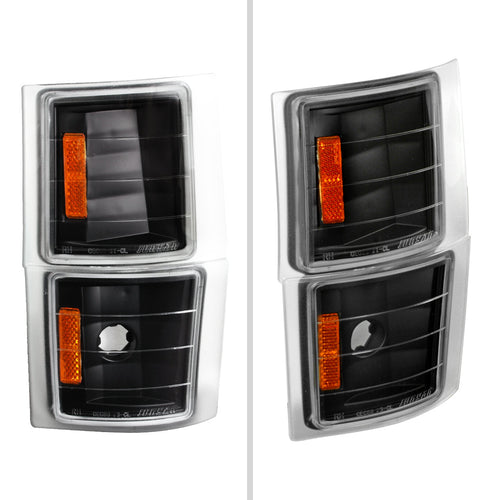 1994-1998 Chevrolet C/K Silverado/Tahoe Corner Lights (Matte Black Housing/Clear Lens)