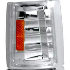 1994-1998 GMC C10 Sierra/Yukon/Suburban Corner Lights w/ Amber Reflectors (Chrome Housing/Clear Lens)