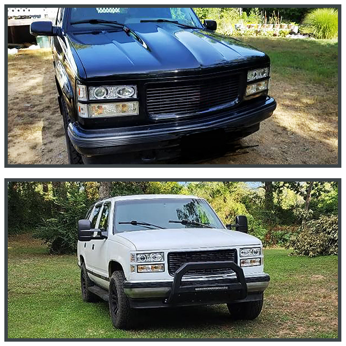 1994-1998 GMC C10 Sierra/Yukon/Suburban Corner Lights w/ Amber Reflectors (Chrome Housing/Clear Lens)