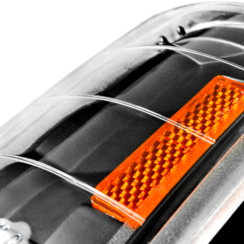 1994-1998 GMC C/K Sierra/Yukon/Suburban Corner Lights w/ Amber Reflectors (Matte Black Housing/Clear Lens)