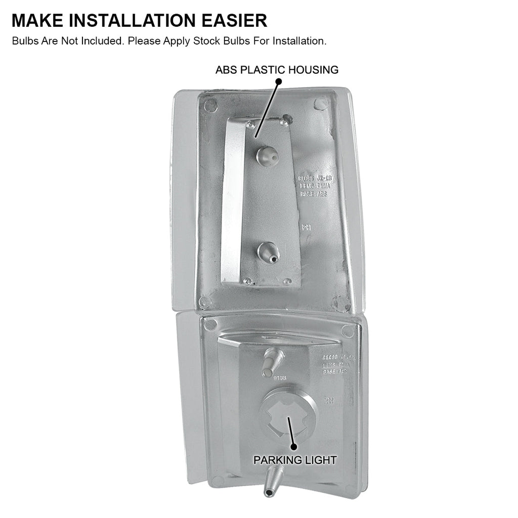1994-1998 GMC C/K Sierra/Yukon/Suburban Corner Lights w/ Amber Reflectors (Matte Black Housing/Clear Lens)
