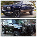 1994-1998 GMC C/K Sierra/Yukon/Suburban Corner Lights w/ Amber Reflectors (Matte Black Housing/Clear Lens)