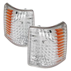 1993-1998 Jeep Grand Cherokee Corner Lights w/ Amber Reflectors (Chrome Housing/Clear Lens)