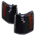 1993-1998 Jeep Grand Cherokee Corner Lights w/ Amber Reflectors (Matte Black Housing/Clear Lens)