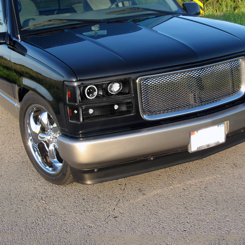 1988-1993 GMC Sierra/Yukon Chevrolet Silverado Corner Lights w/ Amber Reflectors (Matte Black Housing/Clear Lens)