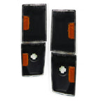 1988-1993 GMC Sierra/Yukon Chevrolet Silverado Corner Lights w/ Amber Reflectors (Matte Black Housing/Clear Lens)