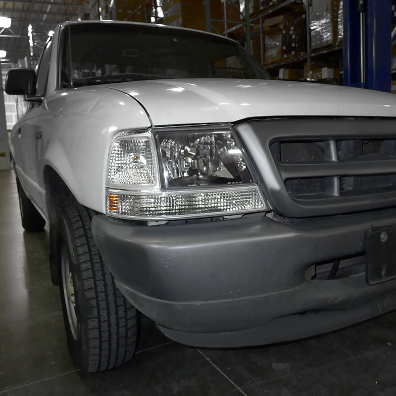 1998-2000 Ford Ranger Corner Parking Turn Signal Lights (Chrome Housing/Clear Lens)