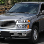 2004-2012 Chevrolet Colorado GMC Canyon LED Bar Factory Style Headlights w/ Amber Corner Lamp (Chrome Housing/Clear Lens)