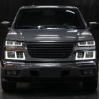 2004-2012 Chevrolet Colorado GMC Canyon LED Bar Factory Style Headlights w/ Amber Corner Lamp (Chrome Housing/Clear Lens)