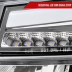 2004-2012 Chevrolet Colorado GMC Canyon/2006-2008 ISUZU I-Series Sequential Turn Signal Factory Style Headlights with LED Bar (Chrome Housing/Clear Lens)