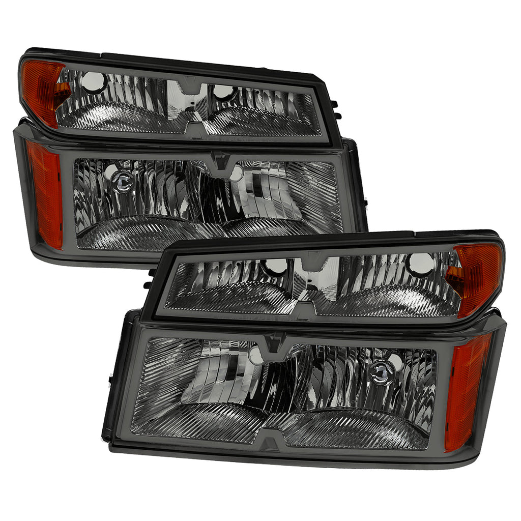 2004-2012 Chevrolet Colorado/GMC Canyon/Isuzu I-Series Factory Style Headlights & Corner Lights Pair (Chrome Housing/Smoked Lens)