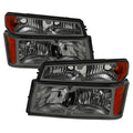 2004-2012 Chevrolet Colorado/GMC Canyon/Isuzu I-Series Factory Style Headlights & Corner Lights Pair (Chrome Housing/Smoked Lens)