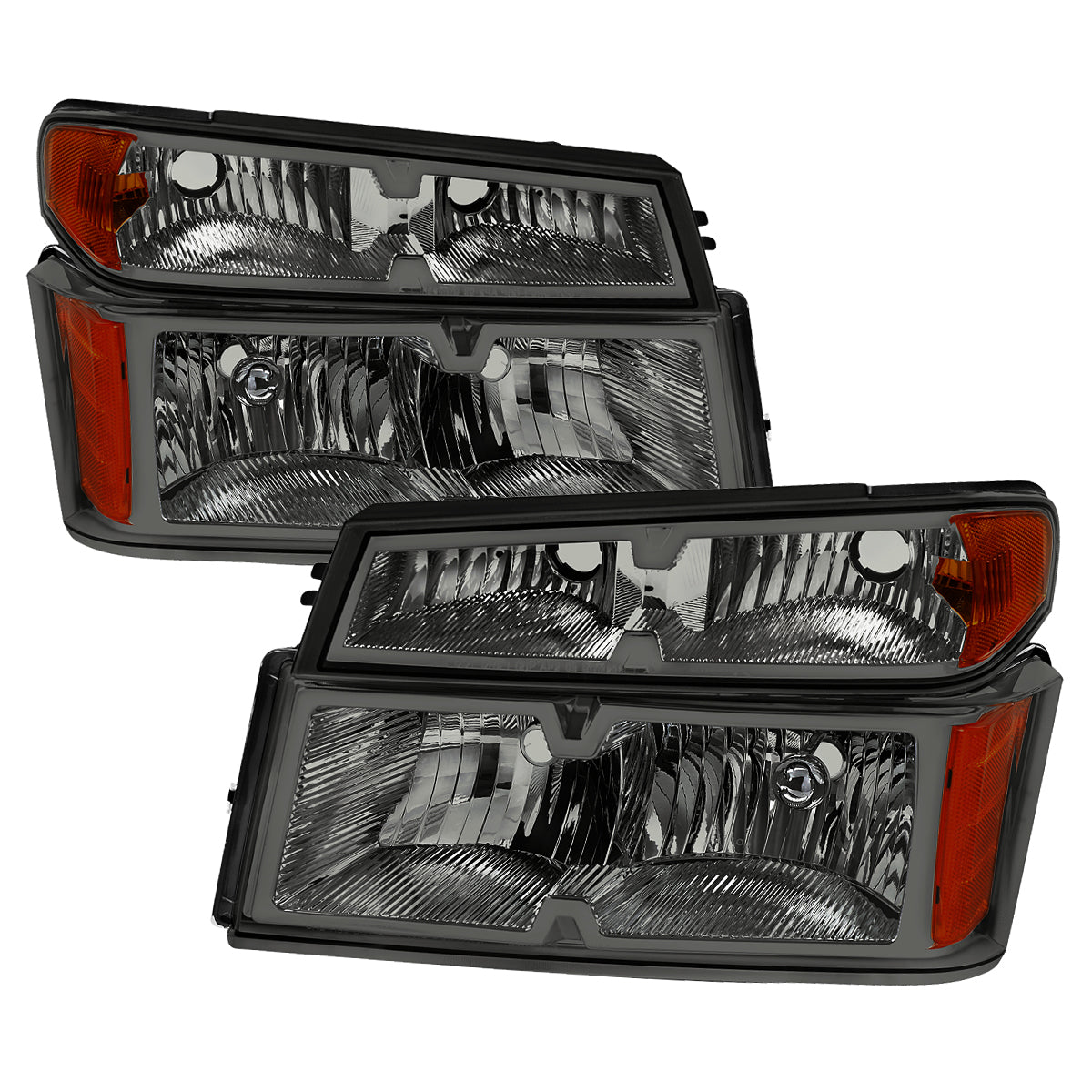 2004-2012 Chevrolet Colorado/GMC Canyon/Isuzu I-Series Factory Style Headlights & Corner Lights Pair (Chrome Housing/Smoked Lens)