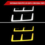 2004-2012 Chevy Colorado GMC Canyon LED Bar Factory Style Headlights w/ Amber Corber Lamp (Matte Black Housing/Clear Lens)