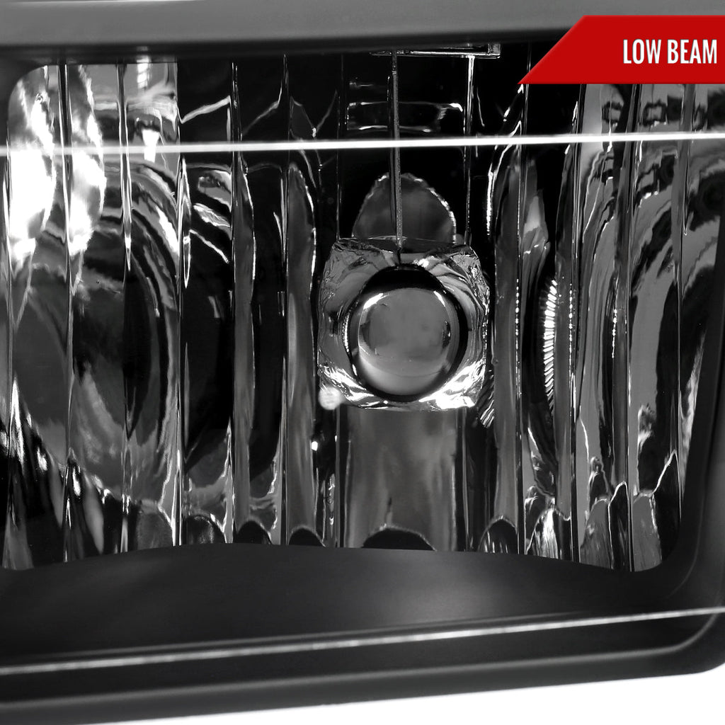 2004-2012 Chevy Colorado GMC Canyon LED Bar Factory Style Headlights w/ Amber Corber Lamp (Matte Black Housing/Clear Lens)