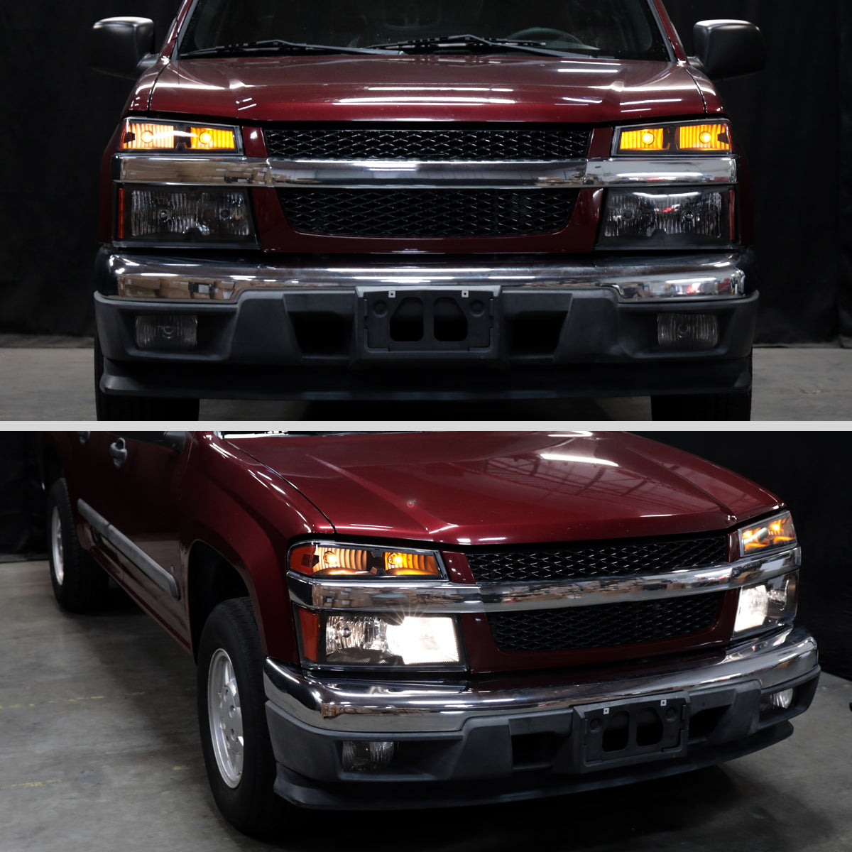 2004-2012 Chevrolet Colorado/GMC Canyon/Isuzu I-Series Factory Style Headlights & Corner Lights Pair (Matte Black Housing/Clear Lens)