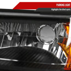 2004-2012 Chevrolet Colorado GMC Canyon Isuzu I-Series Factory Style Headlights & Corner Lights Pair (Matte Black Housing/Clear Lens)