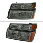2004-2012 Chevrolet Colorado GMC Canyon Isuzu I-Series Factory Style Headlights & Corner Lights (Chrome Housing/Light Smoked Lens)