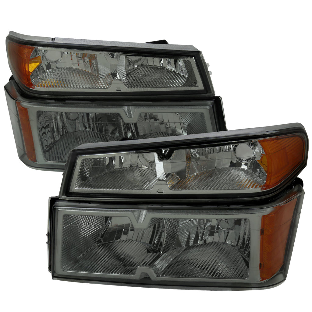 2004-2012 Chevrolet Colorado GMC Canyon Isuzu I-Series Factory Style Headlights & Corner Lights (Chrome Housing/Light Smoked Lens)
